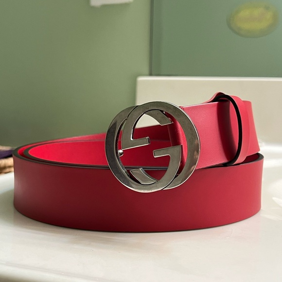 Gucci belt red calfskin belt various sizes - Picture 2 of 9